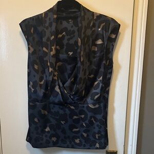 Ann Taylor Black and Brown Leopard Print Blouse size 6 perfect